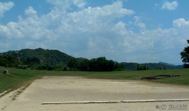 The Ancient Stadium. The judges sat on the right.