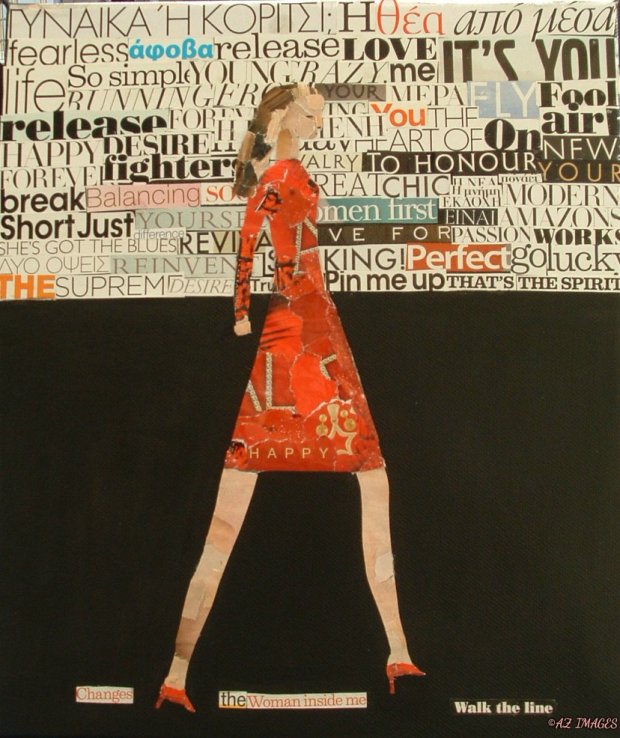 Collage on canvas by Angela Zafiris